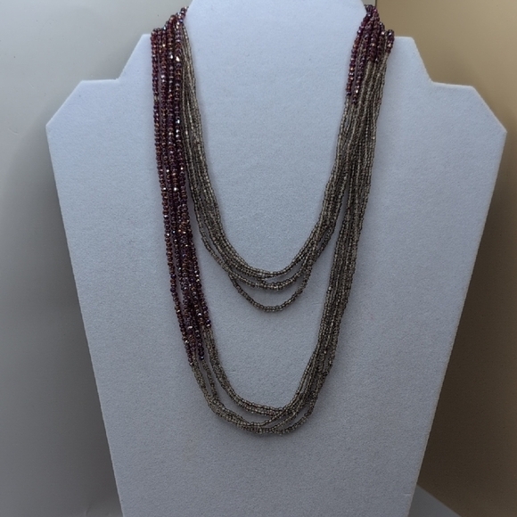 LOFT Pink and Silver Multi-Strand Necklace - Picture 5 of 9